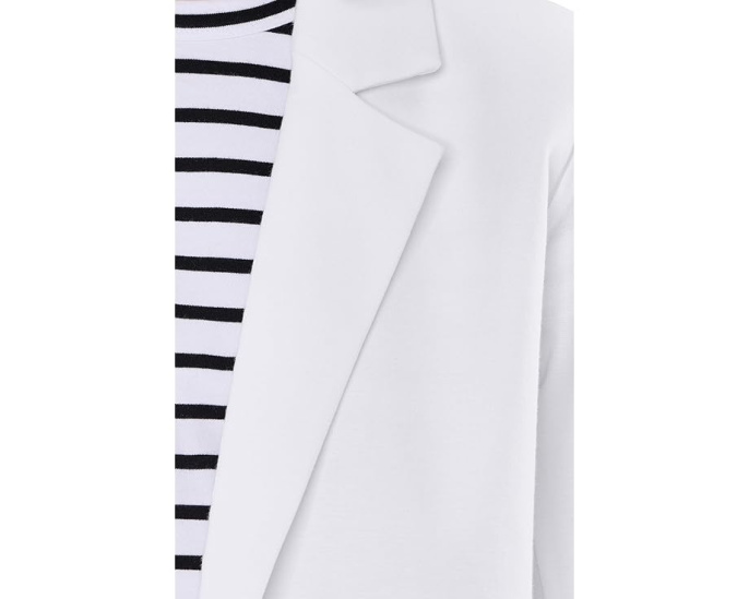 Eileen Fisher Блейзер Cotton Blend Ponte в белом цвете с лацканами