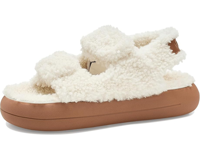Сандалии Shearling с открытым носком и овчиной от MOON BOOT