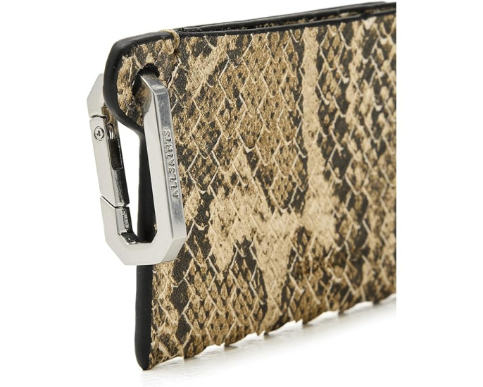 Кардхолдер AllSaints Hex Snake с карабином и тиснением под змею