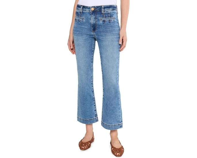 KUT from the Kloth джинсы Kelsey High-Rise Flare с карманами и широким подолом