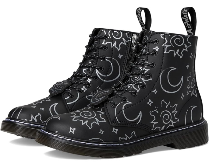 Детские ботинки Dr. Martens 1460 Pascal Y с блестками и боковой молнией