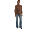Ocelot-Print Chiffon Tie Neck Blouse