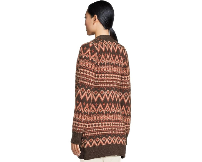 Кардиган L.L.Bean Cotton Ragg Sweaters Open Cardigan Fair Isle с рисунком и приталенным кроем
