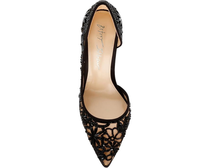 Туфли Chic Blue by Betsey Johnson с острым носом и стразами на высоком каблуке