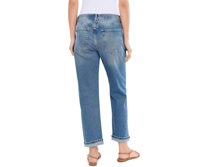 Джинсы Liverpool Los Angeles 27" Sloane Slouchy Mid Rise Girlfriend Cuffed with Removed Patch синие