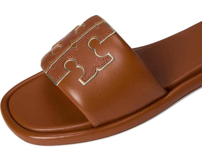 Сланцы Tory Burch Slide с логотипом Double T и открытым мысом