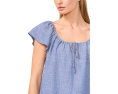 CeCe Flutter Sleeve Tie Front Top в цвете Индиго