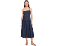Джинсовое миди платье Pintucked Denim Midi Adrianna Papell с квадратным вырезом
