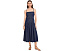 Джинсовое миди платье Pintucked Denim Midi Adrianna Papell с квадратным вырезом