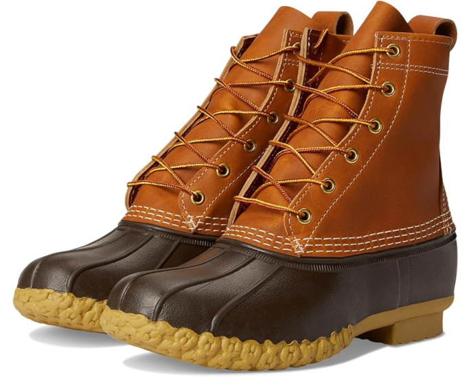 Водонепроницаемые ботинки L.L.Bean Bean Boot 8 из цельной кожи с цепным протектором