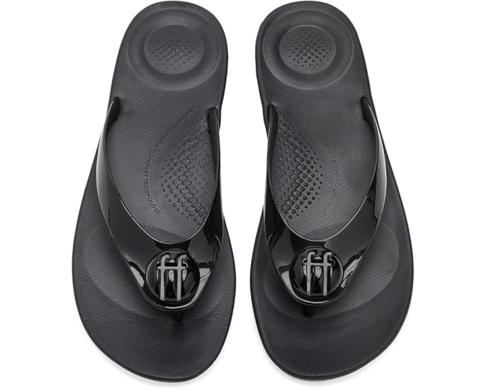 Шлепанцы iQushion Glossy Button FitFlop с резиновым верхом