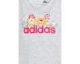 Комплект adidas Kids Heather Tee & Flowy Short Set с принтом и внутренними шортами