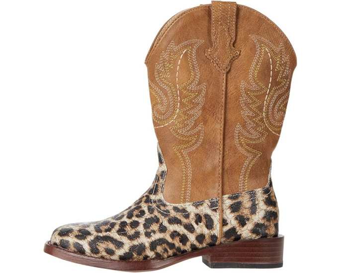 Детские ковбойские сапоги Roper Kids Glitter Leopard с леопардовым принтом