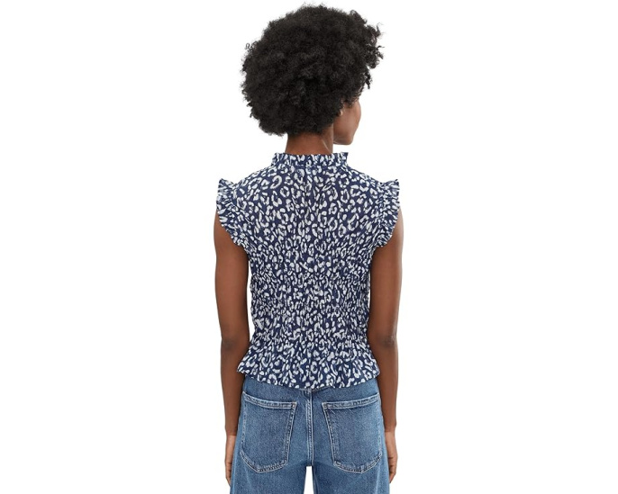 Топ NIC+ZOE Leopard Sketch Smocked Top с принтом леопарда