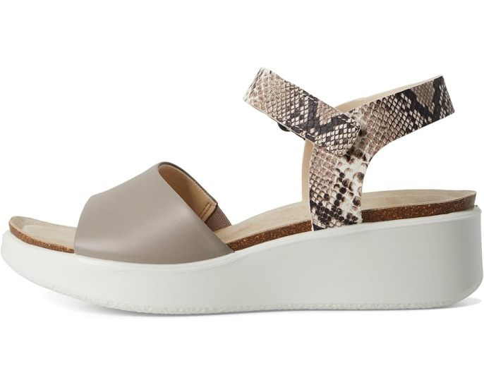 Босоножки ECCO Flowt Wedge Cork на пробковом каблуке с регулируемой лямкой