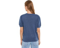Short Sleeve Puff Sleeve Crew Neck