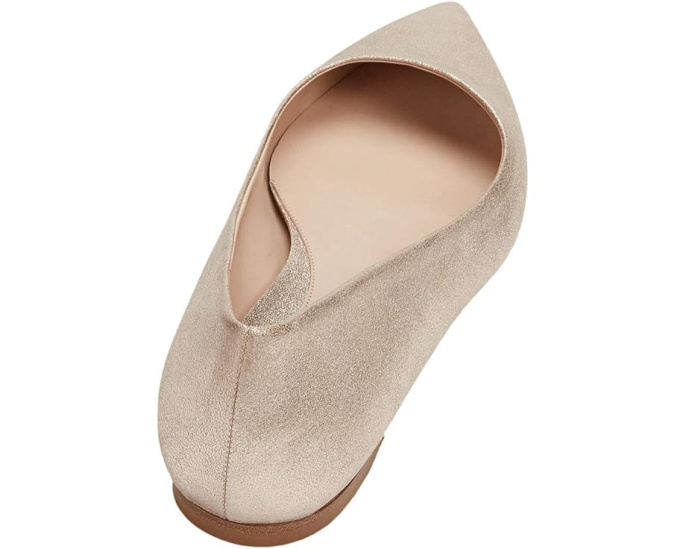 Балетки Rowan Flat M.M.LaFleur из итальянской кожи с эффектом металлик