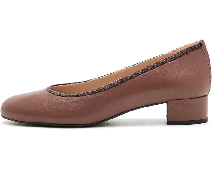Босоножки French Sole Kiara на каблуке из шоколадной кожи