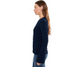 Long Flare Sleeve Crew Neck Knit Top
