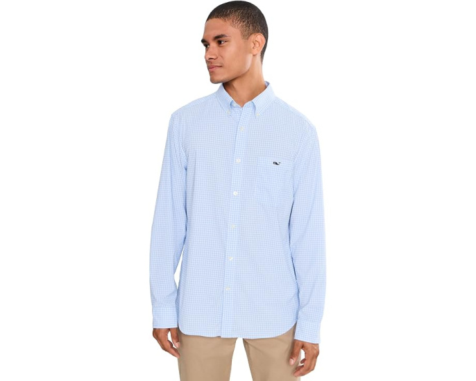 Рубашка Vineyard Vines Coral Reef Gingham из легкой ткани