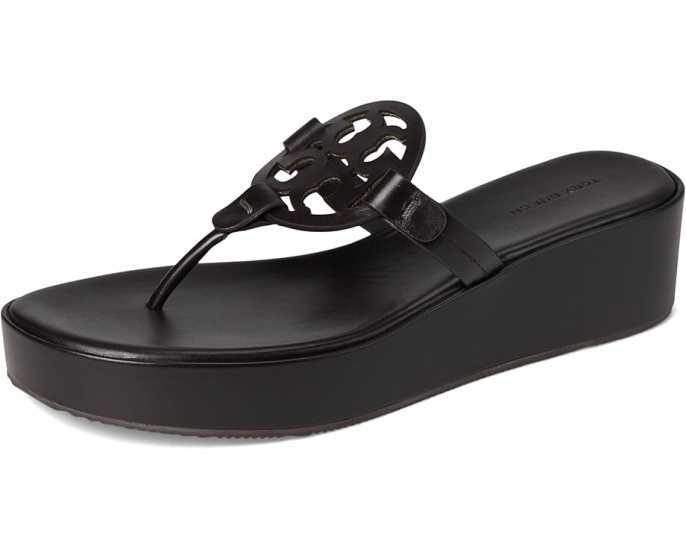 Босоножки Tory Burch Miller Wedge 25Mm на платформе с кожаным верхом