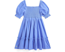 Платье из хлопкового джерси со сборками Polo Ralph Lauren Kids для малышей