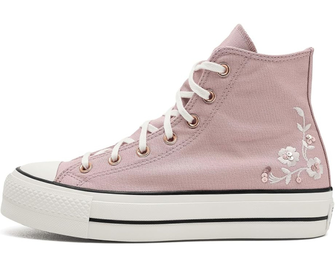 Кеды Converse Chuck Taylor All Star Lift Platform с пайетками и цветами
