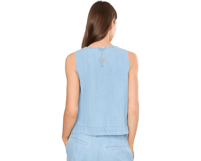 Топ Eileen Fisher из легкого денима с круглым вырезом