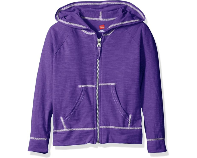 Детская куртка молния Slub Jersey от Hanes для девочек