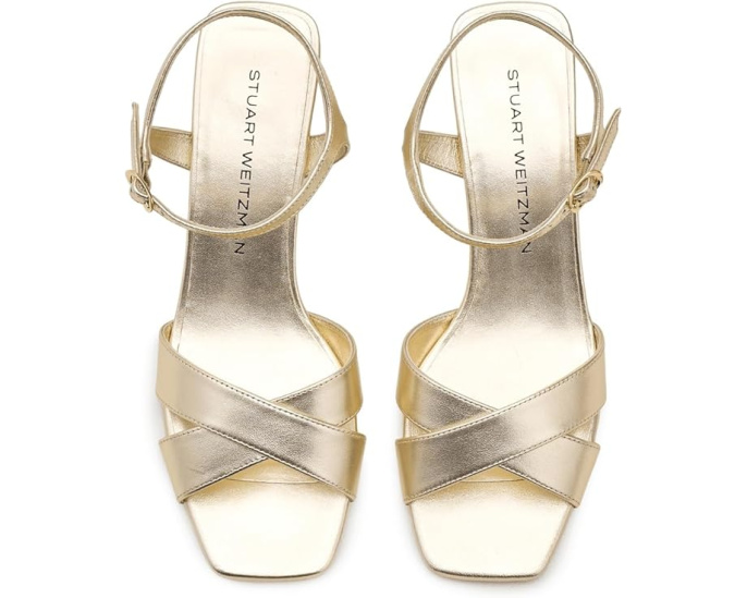 Босоножки Stuart Weitzman Vinnie Sandal 50 на каблуке kitten heel