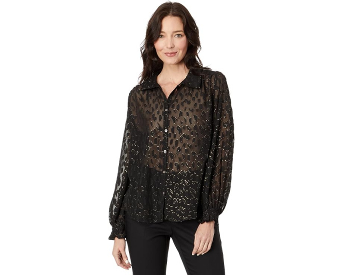 Collared Blouse with Wrist Tie