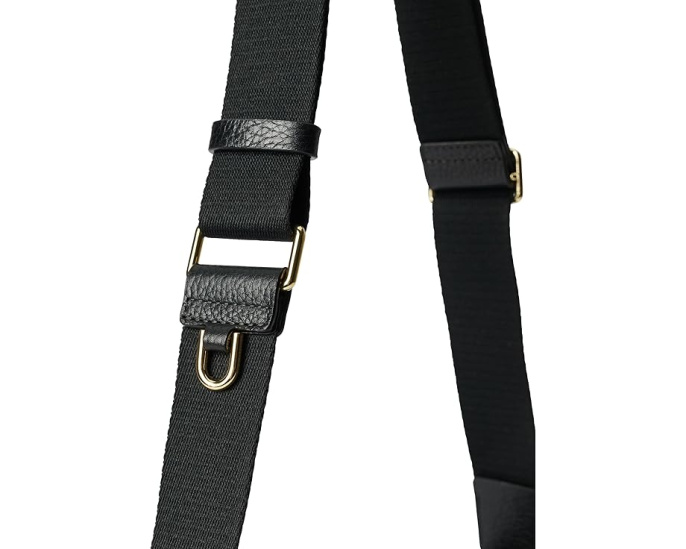 Сумка через плечо ECCO Saddle Bag из черной тесненой кожи