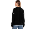 Long Sleeve Crew Neck Sweater with Cream Tulip Hem