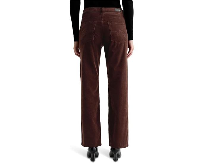 Прямые джинсы AG Jeans Brinley со средней посадкой в цвете Coffee Bean