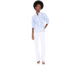 Топ CeCe Pinstripe Cotton Pearce с цветочным узором