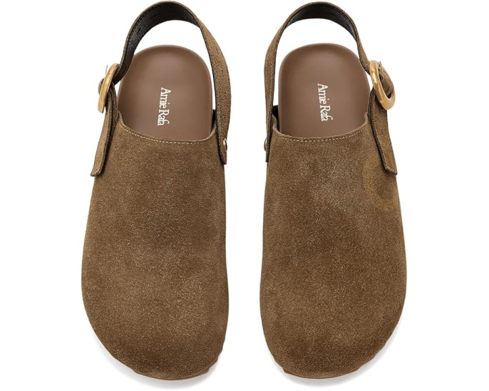 Сабо Toni Suede Clogs от Amie Rafa на танкетке серо-коричневые