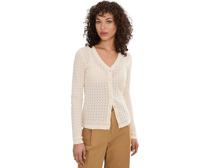 Кардиган Sanctuary Everyday Pointelle из хлопка с V-образным вырезом