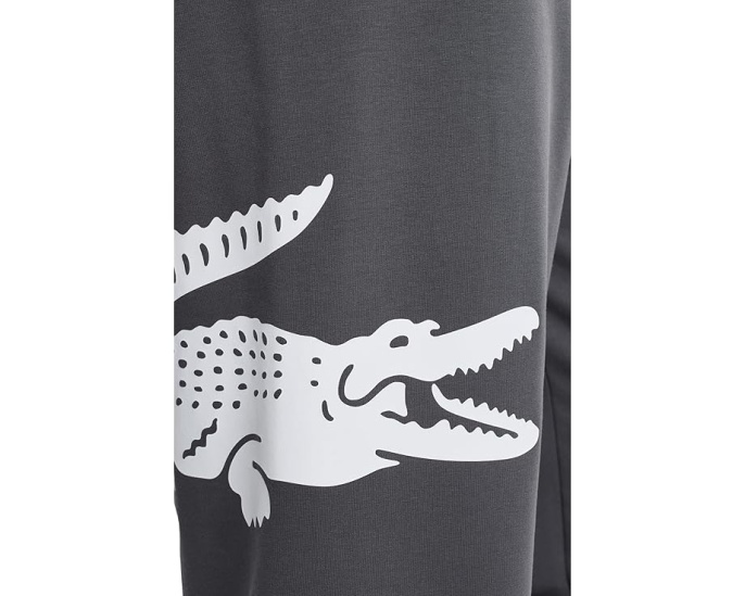 Брюки Lacoste для отдыха из флиса с принтом и прямым кроем