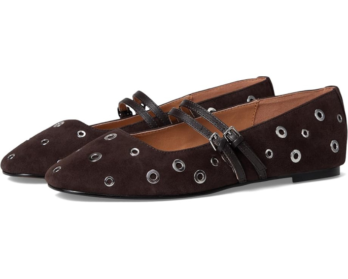 Балетки Madewell Greta с двойным ремешком и люверсами
