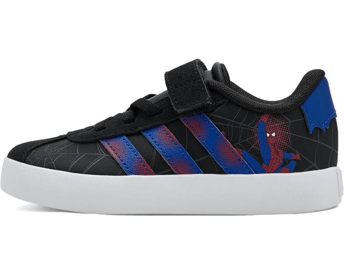 Adidas кроссовки Marvel VL Court 3.0 для детей с эластичной шнуровкой Черные