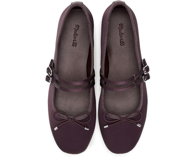 Туфли Greta Bow Double Strap с бантом из атласа Madewell