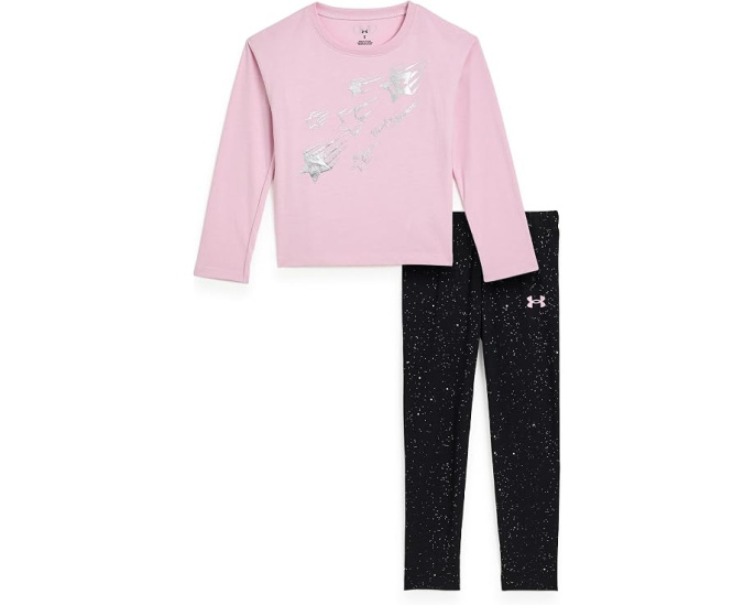 Детский комплект Under Armour с фольгированным принтом из лонгслива и леггинсов