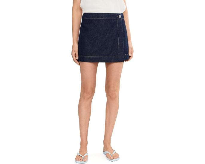 Madewell Джинсовая миди-юбка шорты Denim Wrap Mini Skort Rinse Wash