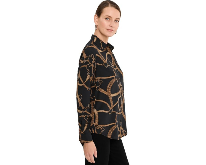 Рубашка Classic Fit Belting-Print Crepe от Lauren Ralph Lauren