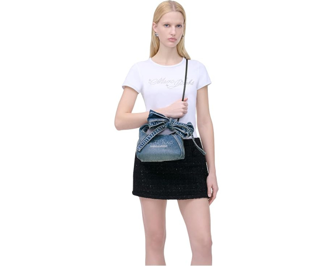 Мини-сумка Marc Jacobs The Bow Denim Mini Sack с бантом из денима