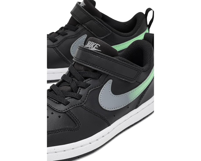 Кроссовки Nike Court Borough Low Fade для детей Black и Illusion Green