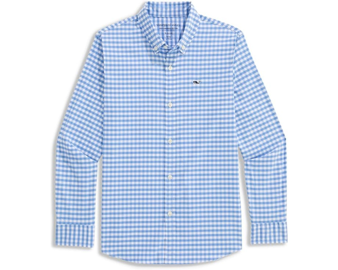 Детская рубашка vineyard vines Skysail Gingham с клеткой и охлаждающим эффектом