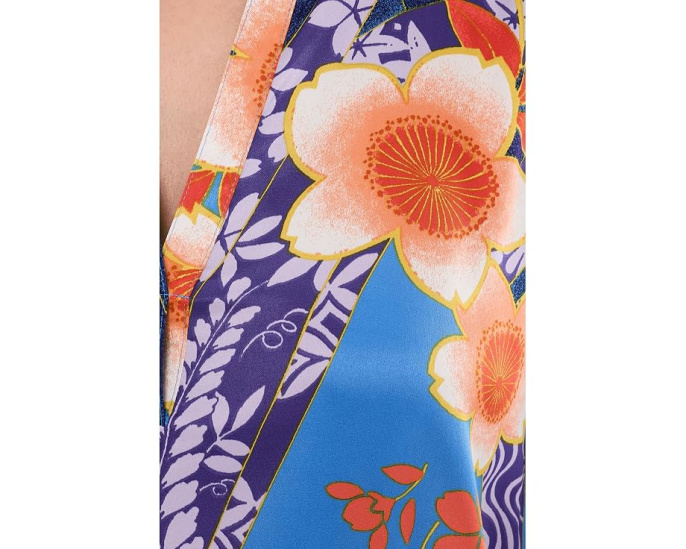 Кафтан Natori Magnolia Printed Satin Mandarin Caftan из сатина с принтом