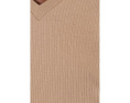 Rib-Knit Long Sleeve V-Neck Top