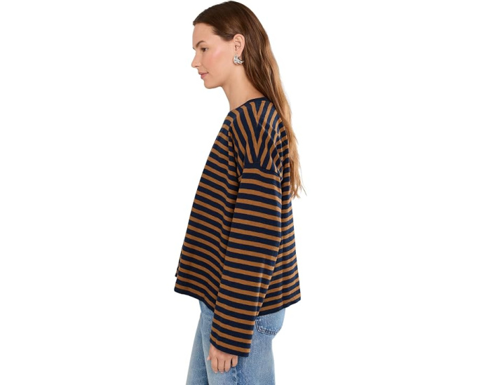 Madewell легкая футболка с длинным рукавом Oversize в полоску